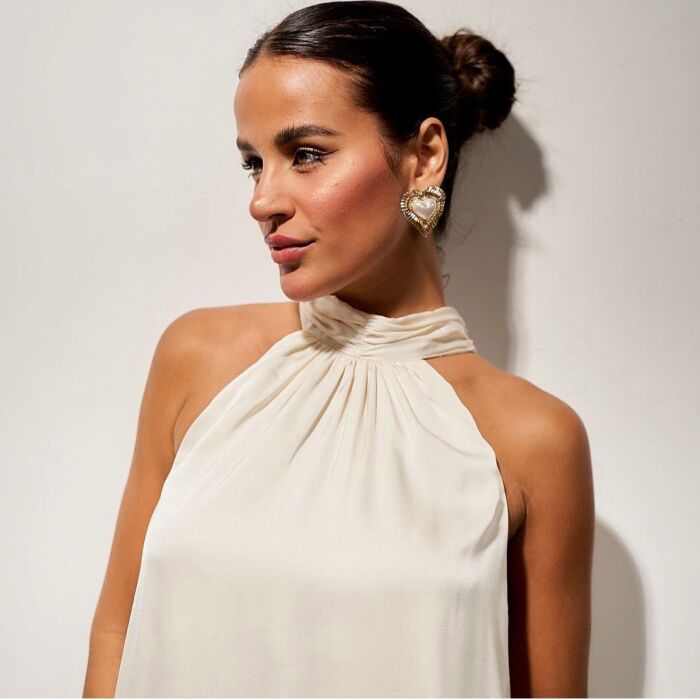 Imagem de Vestido Gola Com Amarração Off White Mais Um