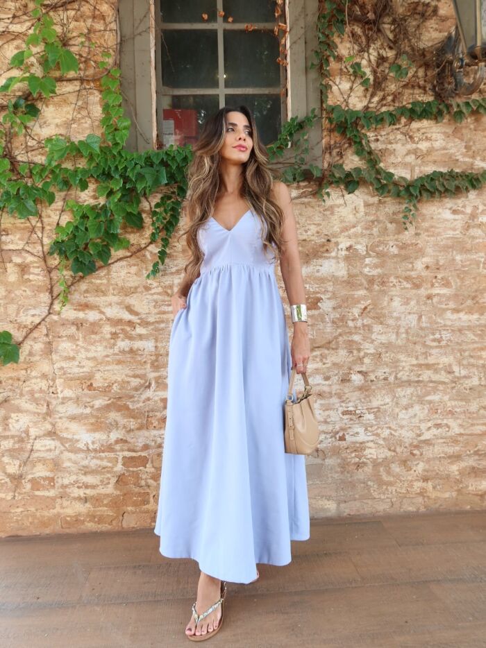 Imagem de Vestido Babados Azul Olívia