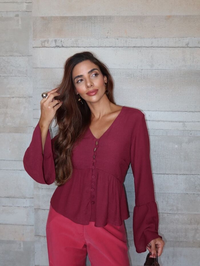 Imagem de Blusa Boho Vinho Olívia