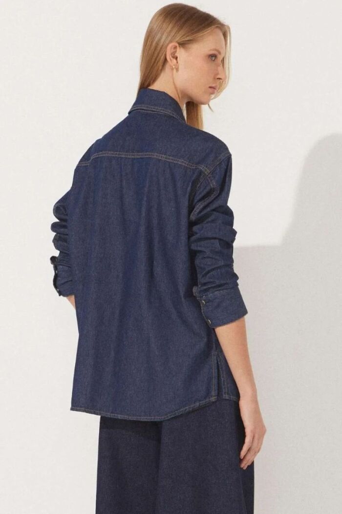 Imagem de Camisa Lilian Jeans Escuro Le Blog