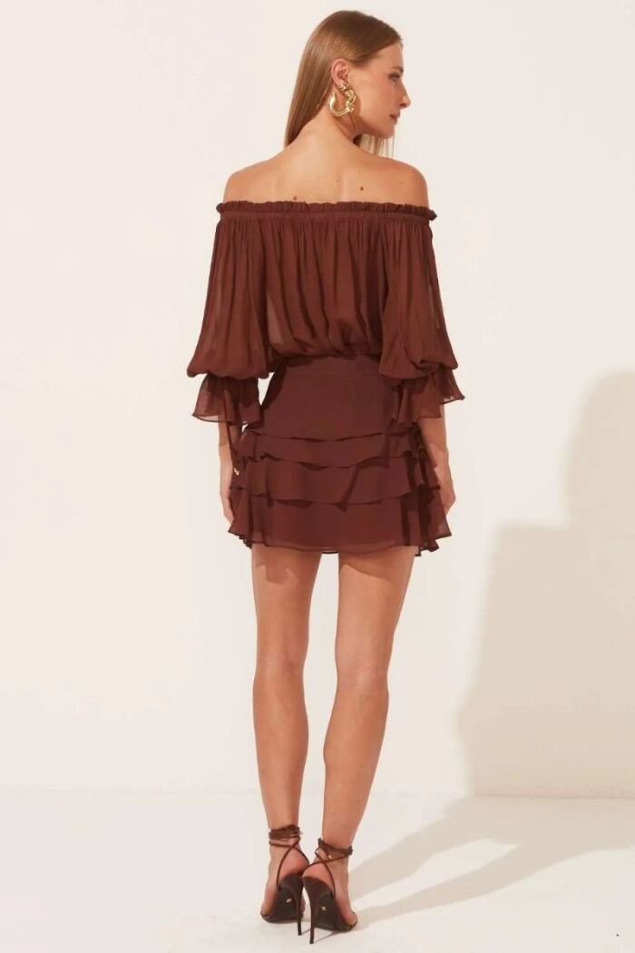 Imagem de Saia Fiorela Marrom Ganache Le Blog