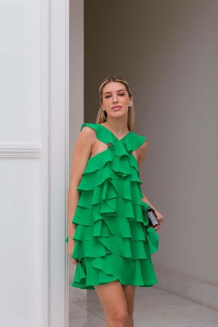 Imagem de Vestido Lili Verde Bandeira D´teliê