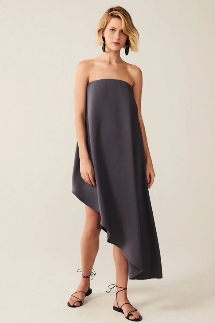 Imagem de Vestido Luciana Cinza Stone Le Blog