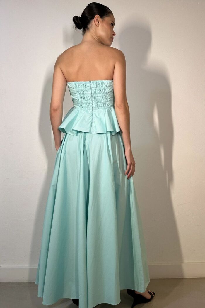 Imagem de Saia Longa Ampla Com Recorte No Cós Verde Lagoa Zen