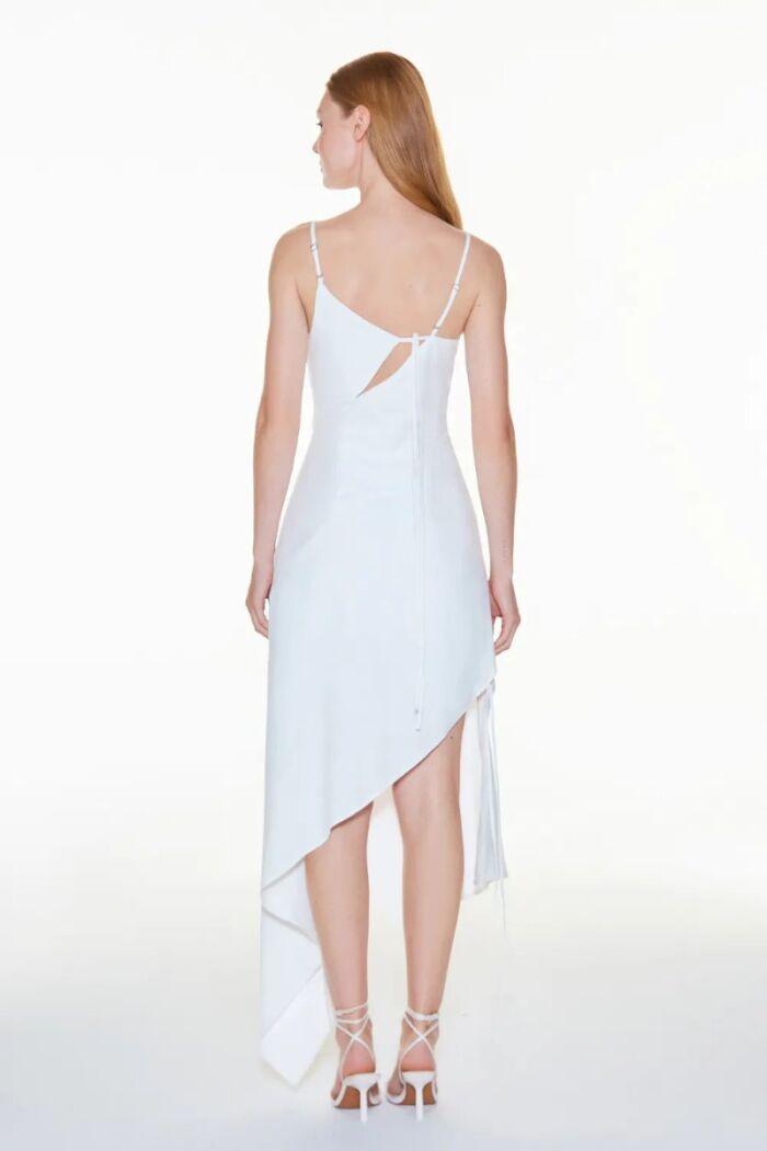 Imagem de Vestido Mídi Recortes Com Amarração Off White Zen