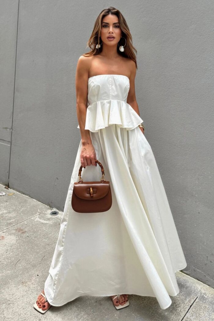 Imagem de Cropped Tomara Que Caia Com Babado Off White Zen