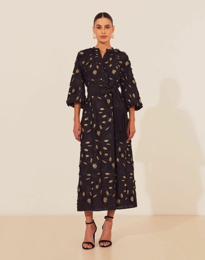 Imagem de Vestido Longo Bruna Preto Amissima