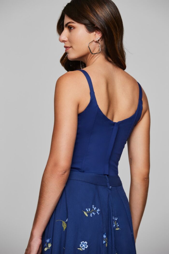 Imagem de Fabiola Top Bordado Azul Marie Mercié