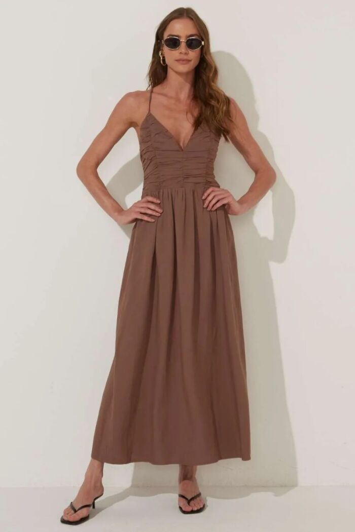 Imagem de Vestido Rafaela Marrom Light Le Blog