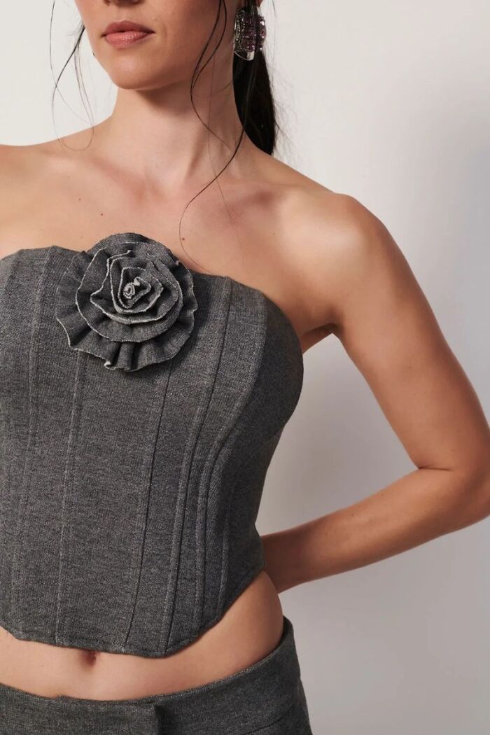 Imagem de Corselet Rose Cinza Stone Le Blog