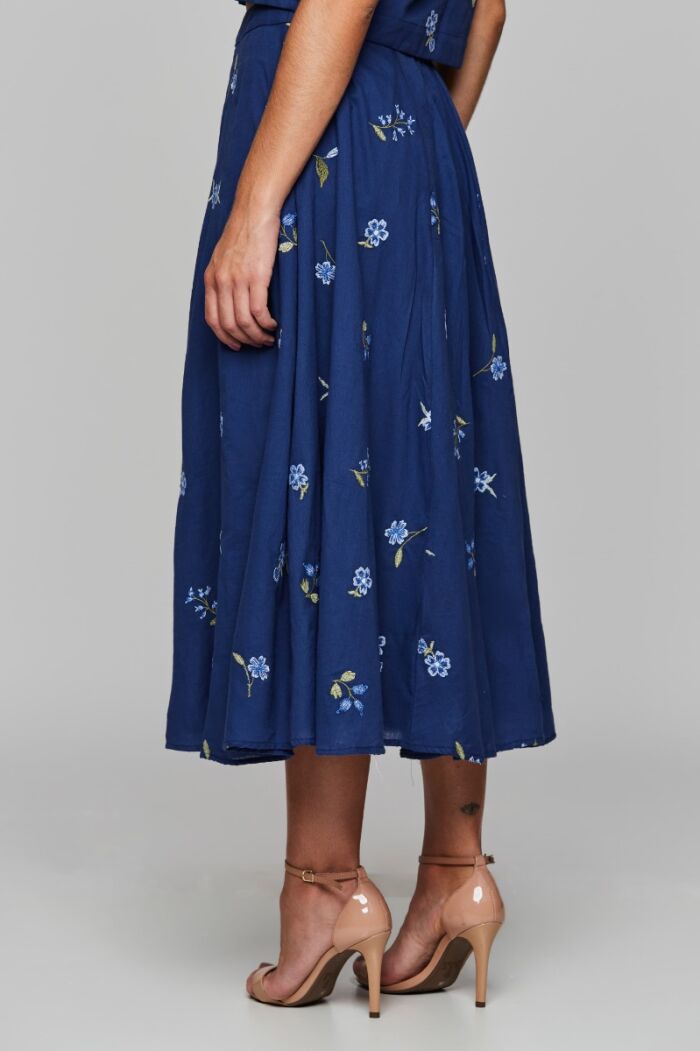 Imagem de Flávia Saia Mídi Bordada Marie Mercié