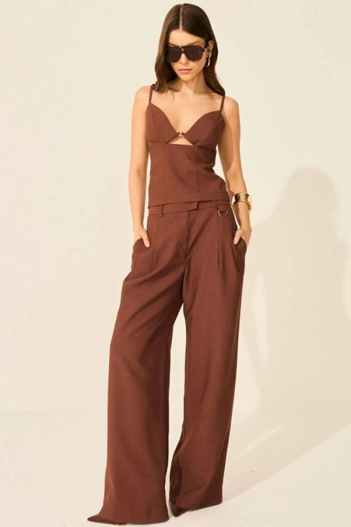 Imagem de Calça Malu Marrom Ganache Le Blog