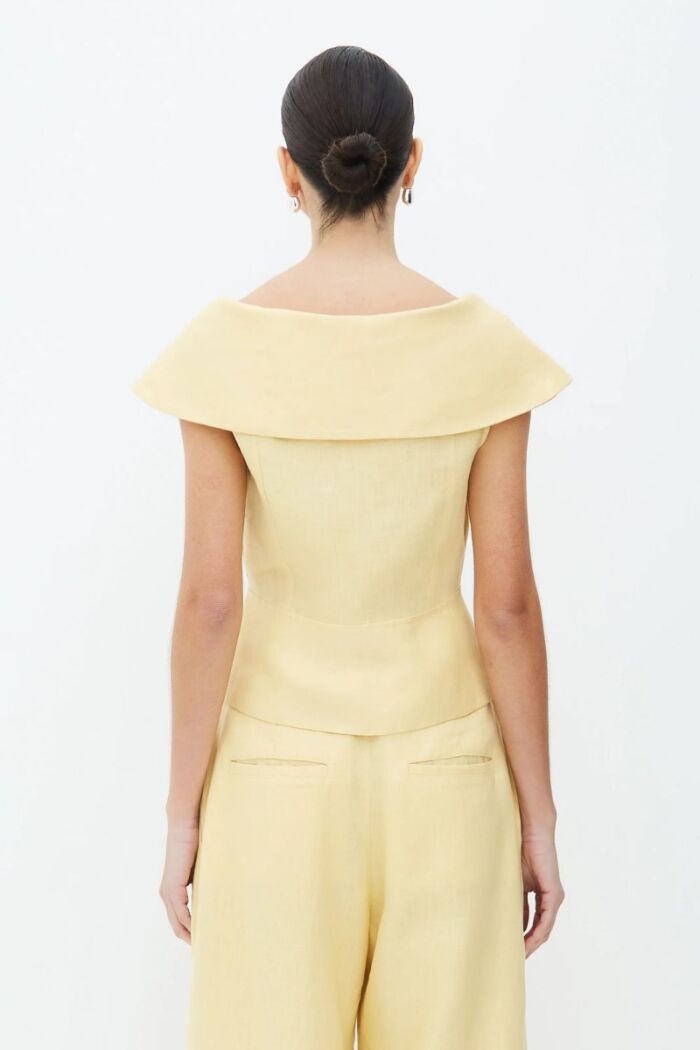 Imagem de Blusa Manga Curta Com Maxi Gola Amarelo Manteiga Zen