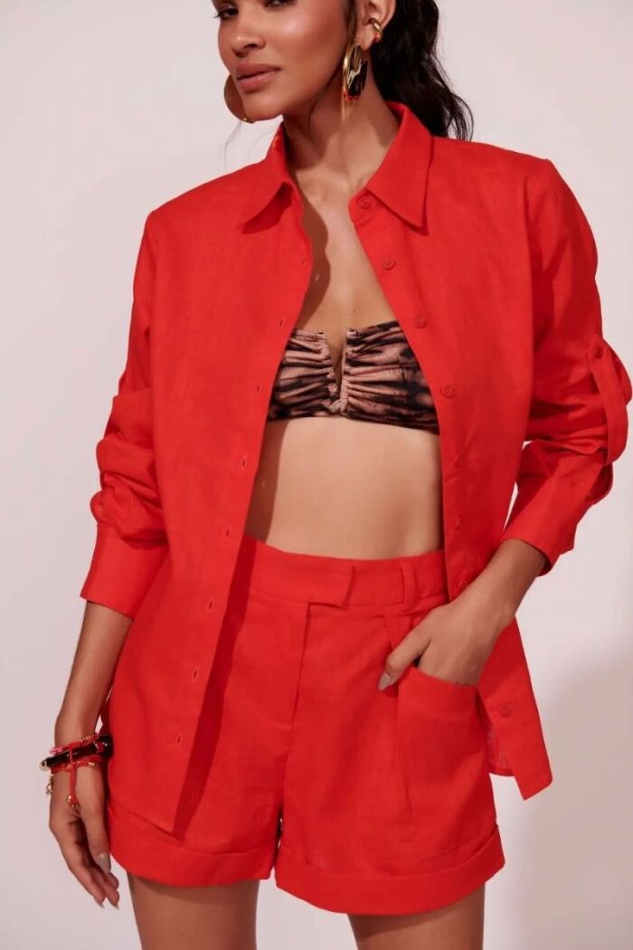 Imagem de Camisa Camelia Vermelho Tomato Le Blog