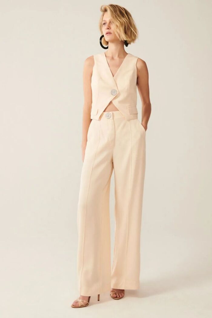 Imagem de Calça Mari Bege Areia Le Blog