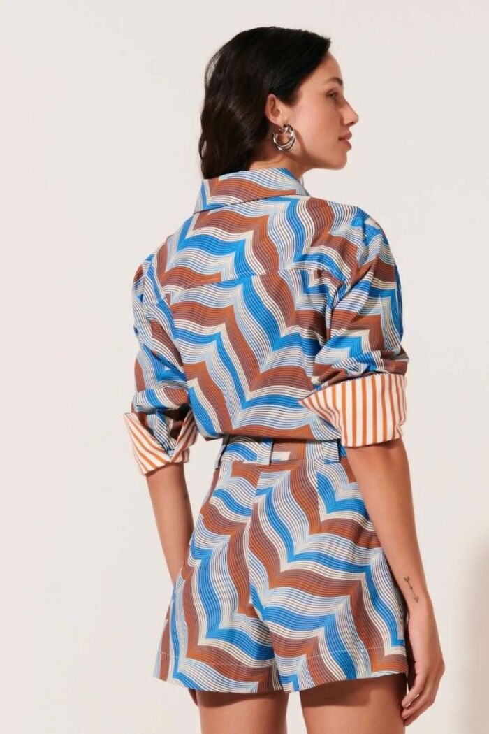 Imagem de Camisa Matilde Estampa Gráfica Azul Le Blog