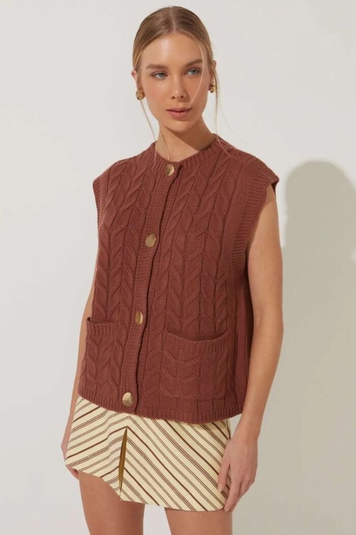 Imagem de Colete Letícia Marrom Le Blog