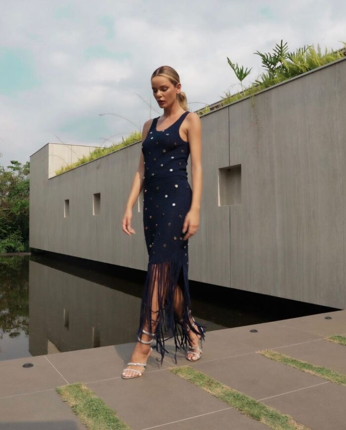 Imagem de Conjunto Saia e Regata Tricô Azul Mais Um