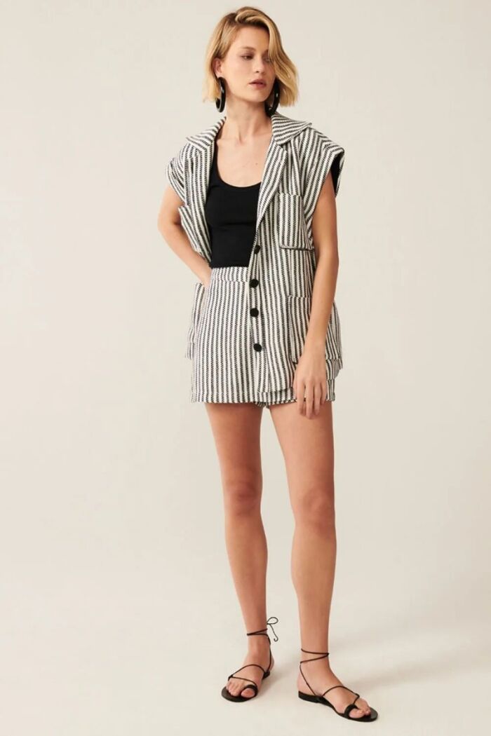 Imagem de Short Saia Ceci Listrado Le Blog