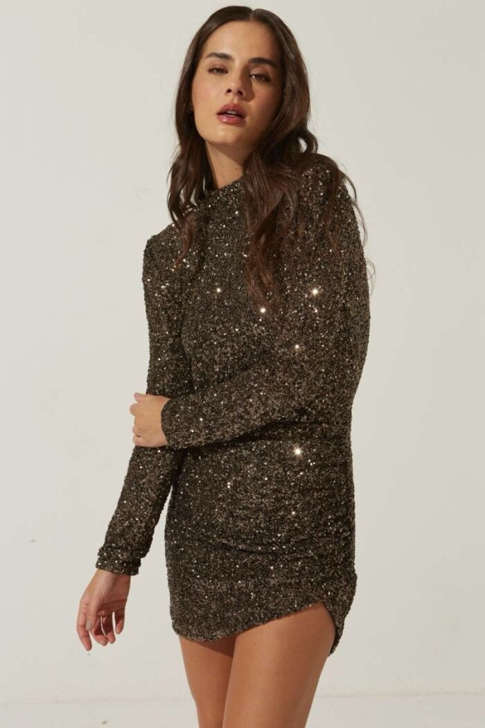 Imagem de Vestido Curto Lumena Cinza Steel Le Blog