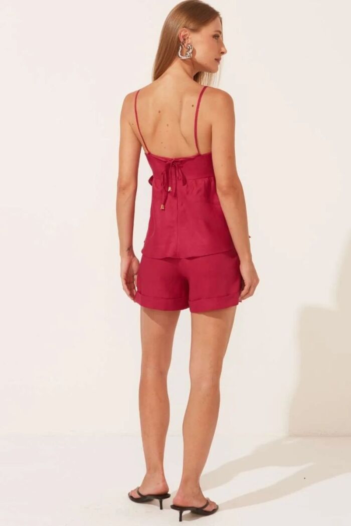 Imagem de Shorts Lurdes Vermelho Crushed Le Blog