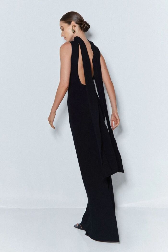 Imagem de Vestido Longo Costas Abertas Com Faixa Zen