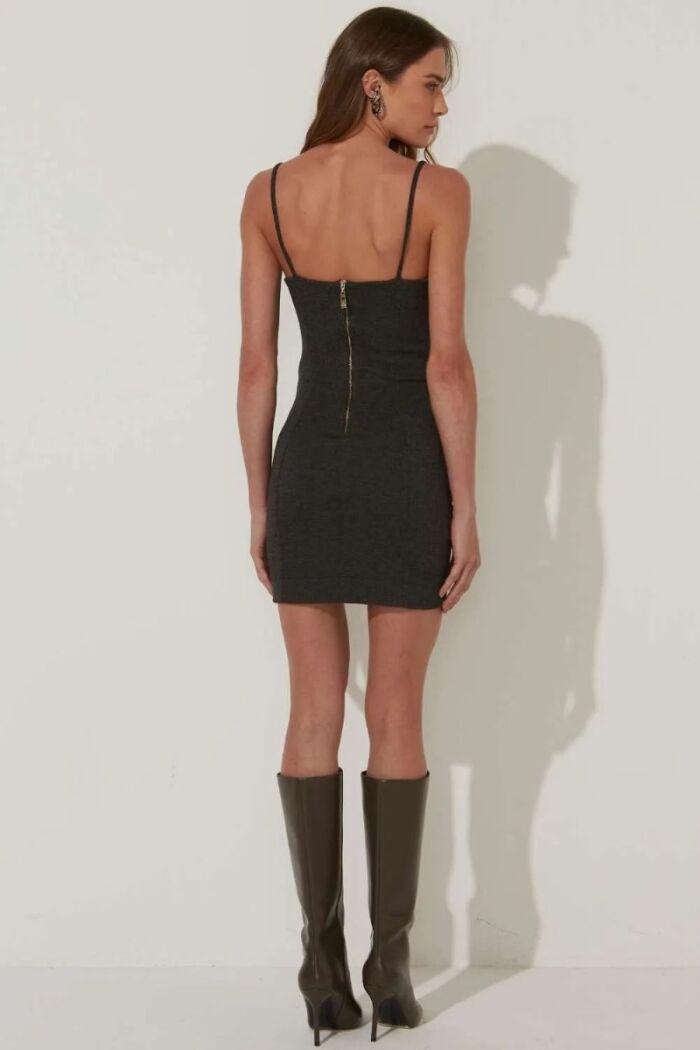 Imagem de Vestido Isa Chevron Chumbo Le Blog