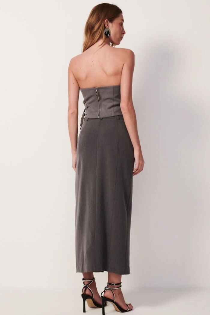 Imagem de Saia Maju Cinza Stone Le Blog