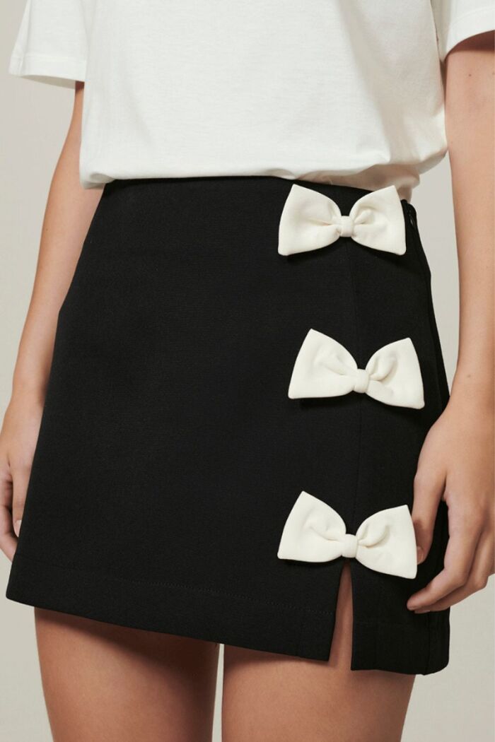 Imagem de Saia Teresa Preta Com Off White Le Blog