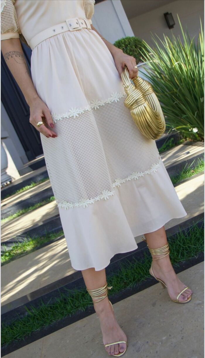 Imagem de Vestido Alfaiataria Detalhe Tela Luzia Fazzolli