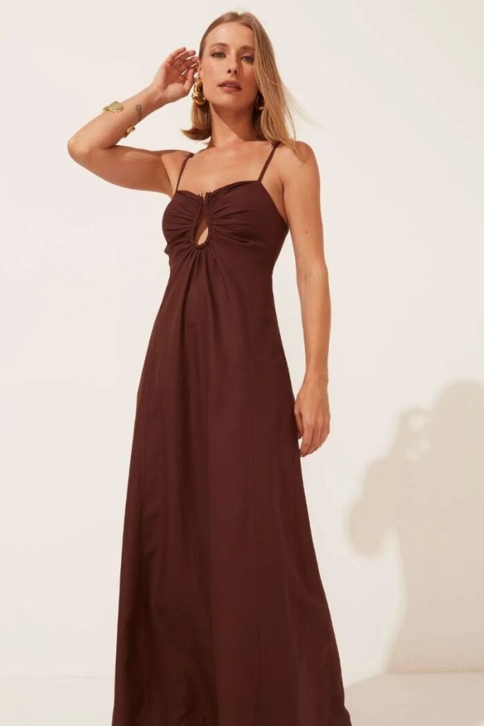 Imagem de Vestido Celina Marrom Ganache Le Blog