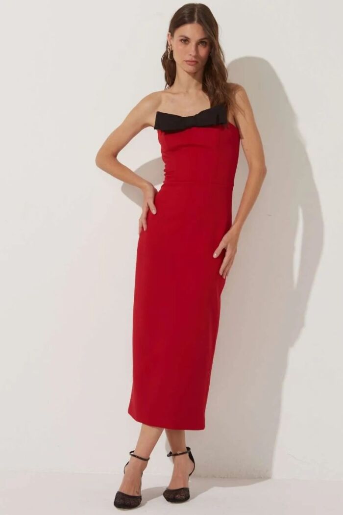 Imagem de Vestido Mídi Ângela Vermelho Puro Le Blog