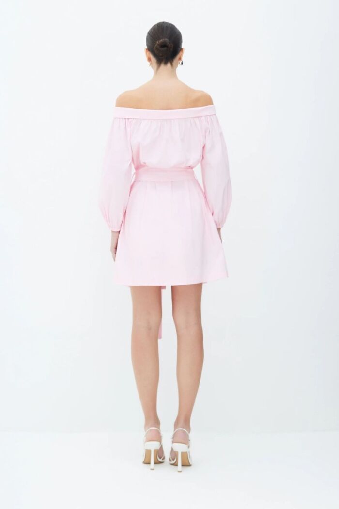 Imagem de Vestido Curto Com Botões Frontais E Faixa Para Amarração Rosa Bebê Zen