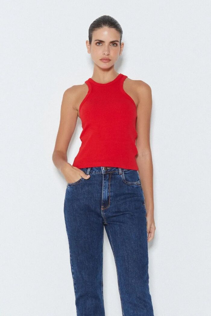 Imagem de Regata Curta Halter Neck Vermelha Zen