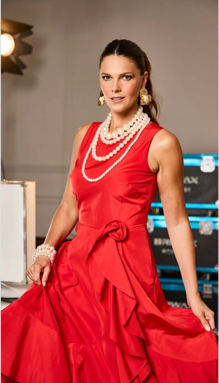 Imagem de Vestido Tafetá Com Babado e Flor Luzia Fazzolli