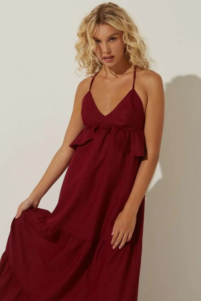 Imagem de Vestido Yasmin Vermelho Escuro Le Blog