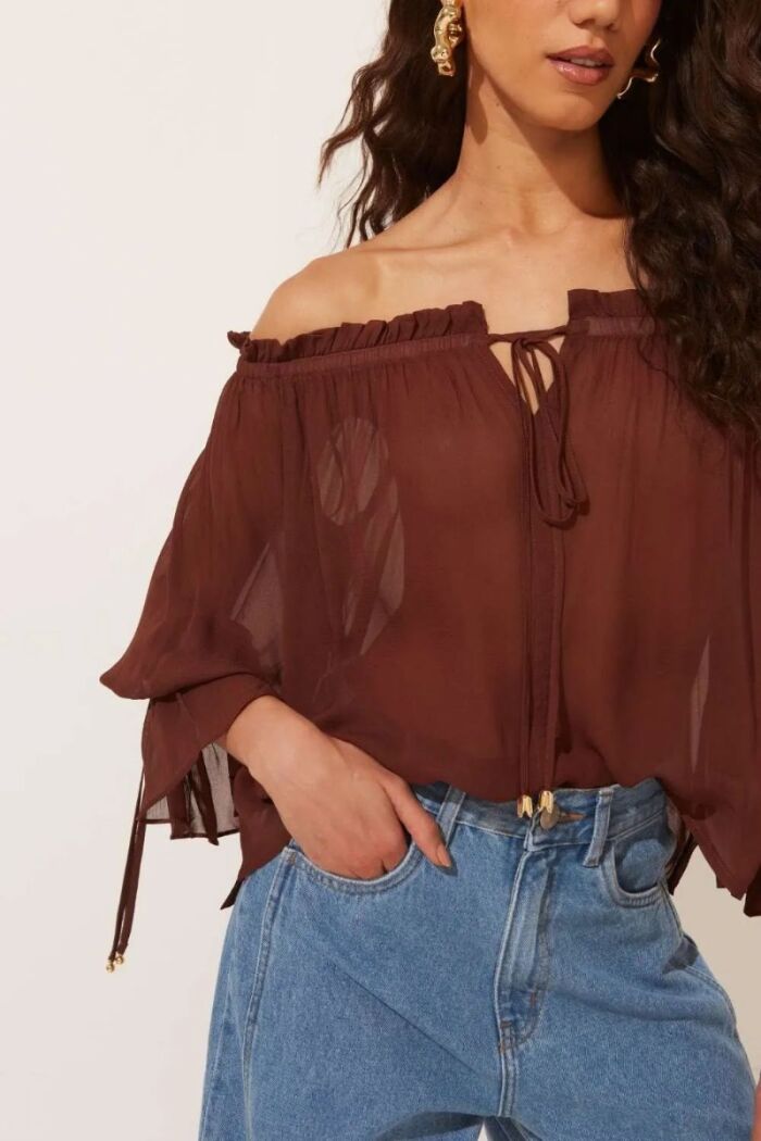Imagem de Blusa Fiorela Marrom Ganache Le Blog