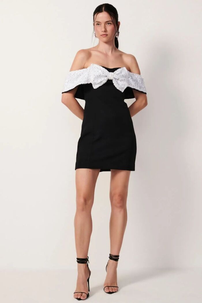 Imagem de Vestido Vivi Preto Com Branco Le Blog