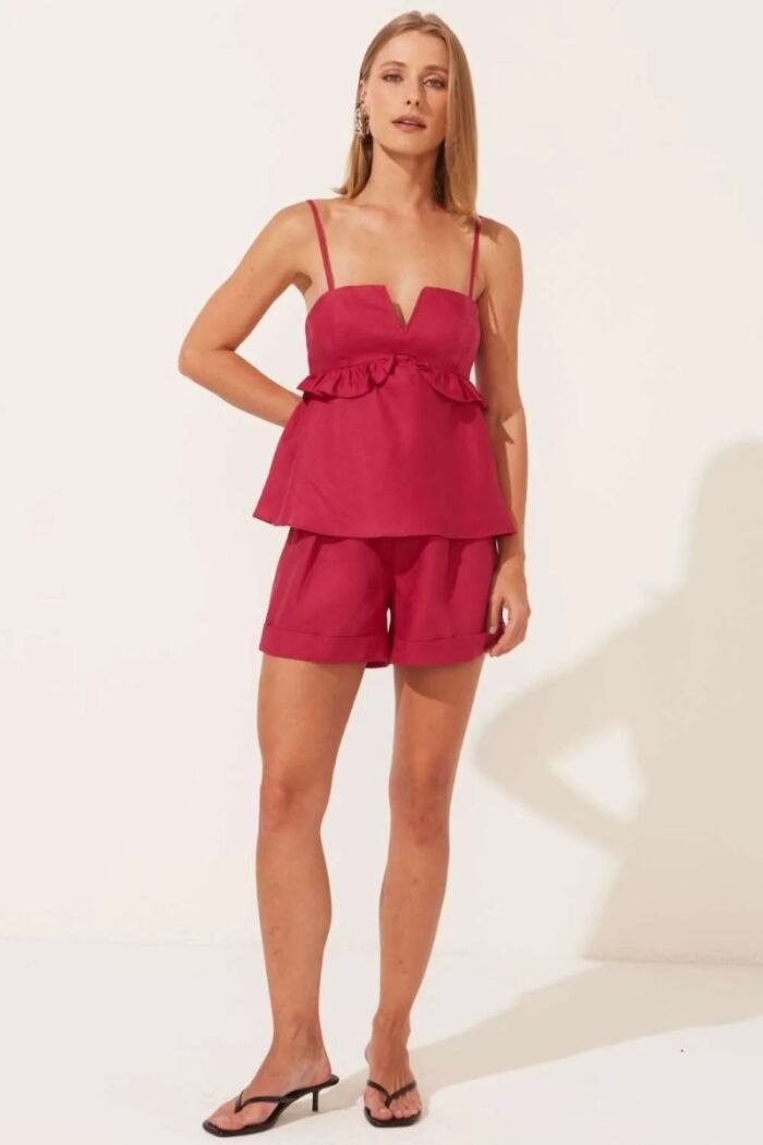 Imagem de Shorts Lurdes Vermelho Crushed Le Blog