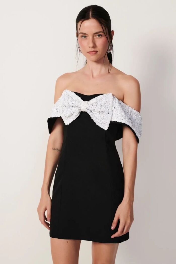 Imagem de Vestido Vivi Preto Com Branco Le Blog