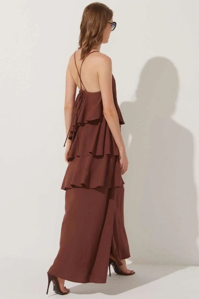 Imagem de Vestido Longo Amora Marrom Ganache Le Blog
