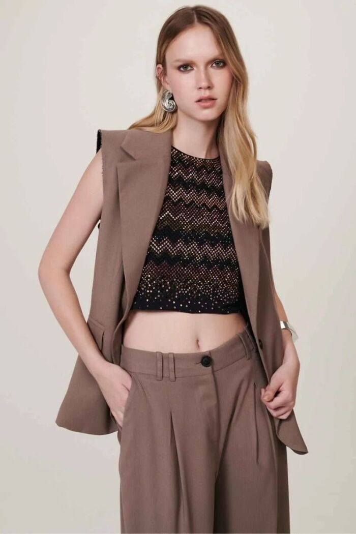 Imagem de Calça Dalia Bege Sepia Le Blog