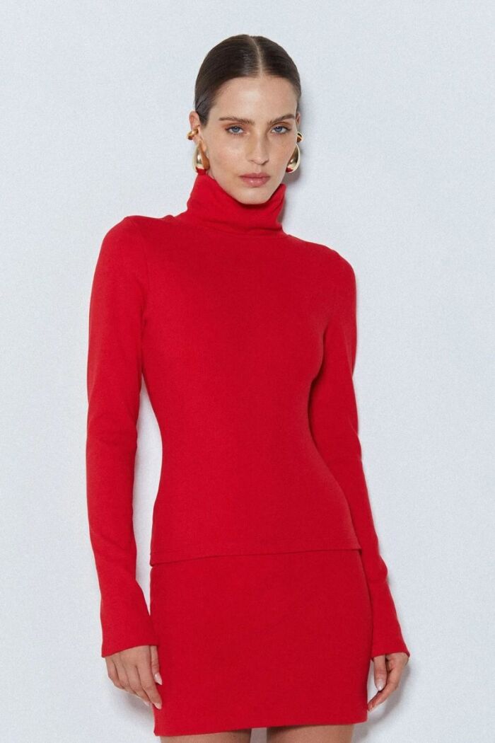 Imagem de Blusa Gola Alta e Manga Longa Vermelha Zen