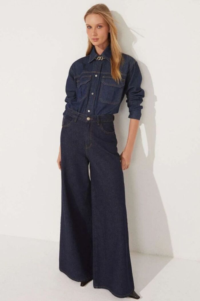 Imagem de Camisa Lilian Jeans Escuro Le Blog