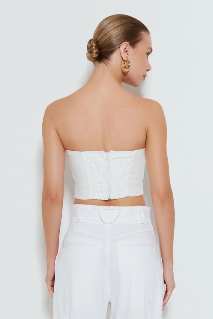 Imagem de Cropped Tomara Que Caia Com Sobreposição Shell Off White Zen