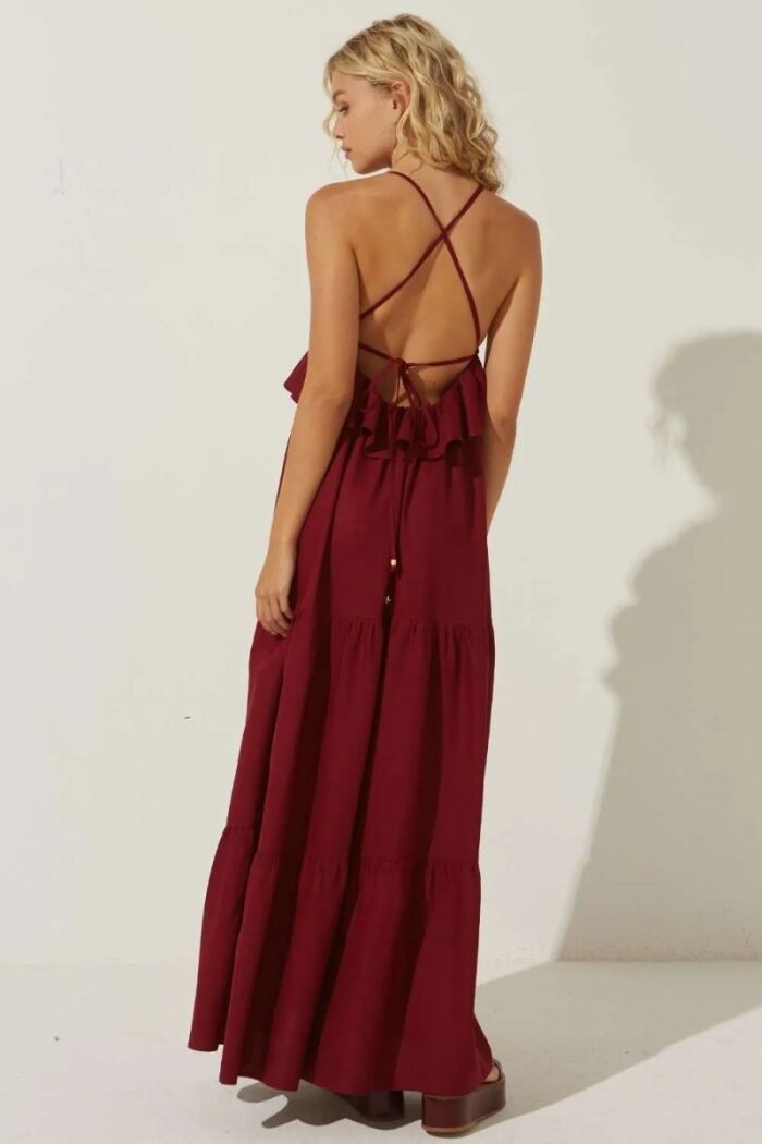 Imagem de Vestido Yasmin Vermelho Escuro Le Blog