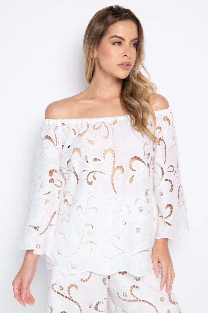 Imagem de Bata Marluce Branca Marie Mercié