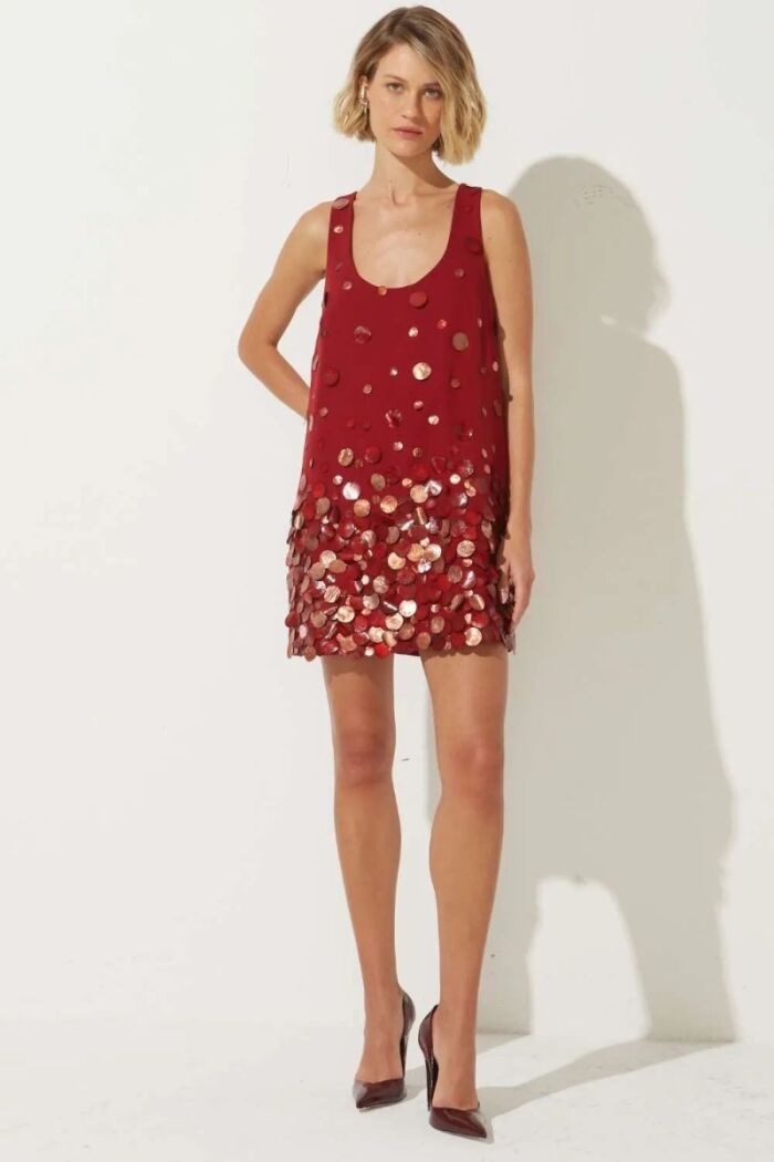 Imagem de Vestido Giulia Vermelho Escuro Le Blog