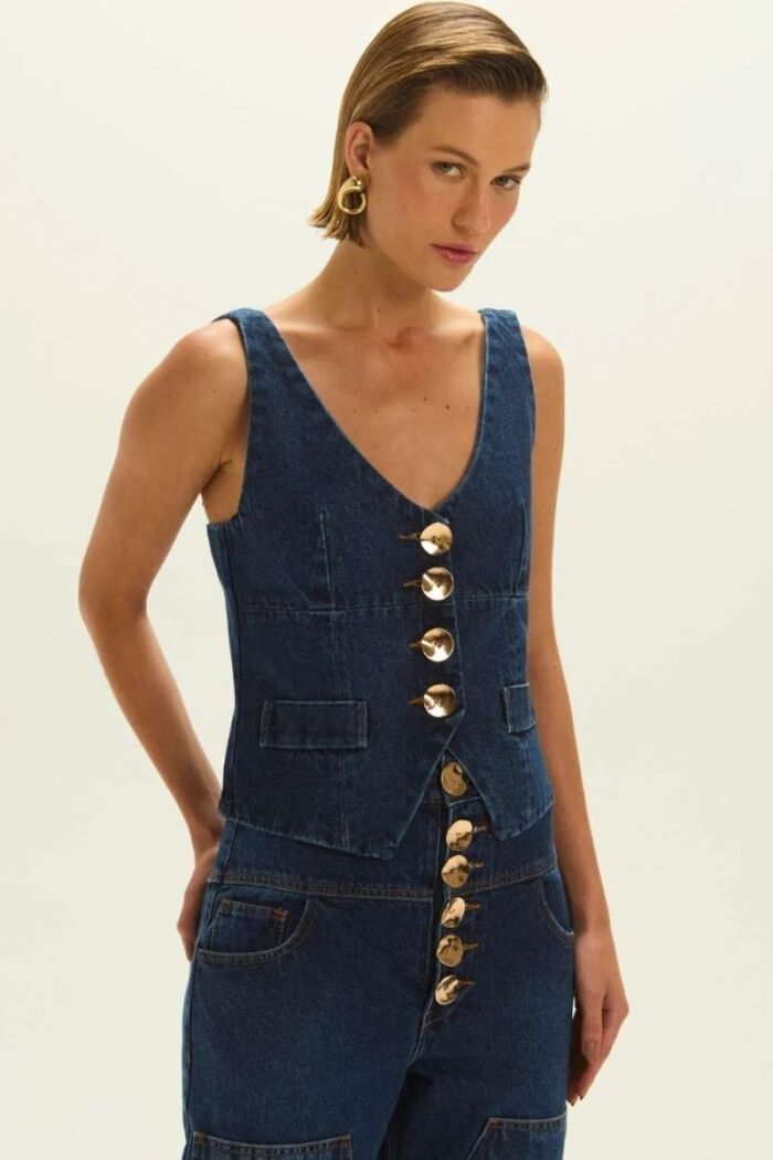 Imagem de Colete Dora Jeans Le Blog