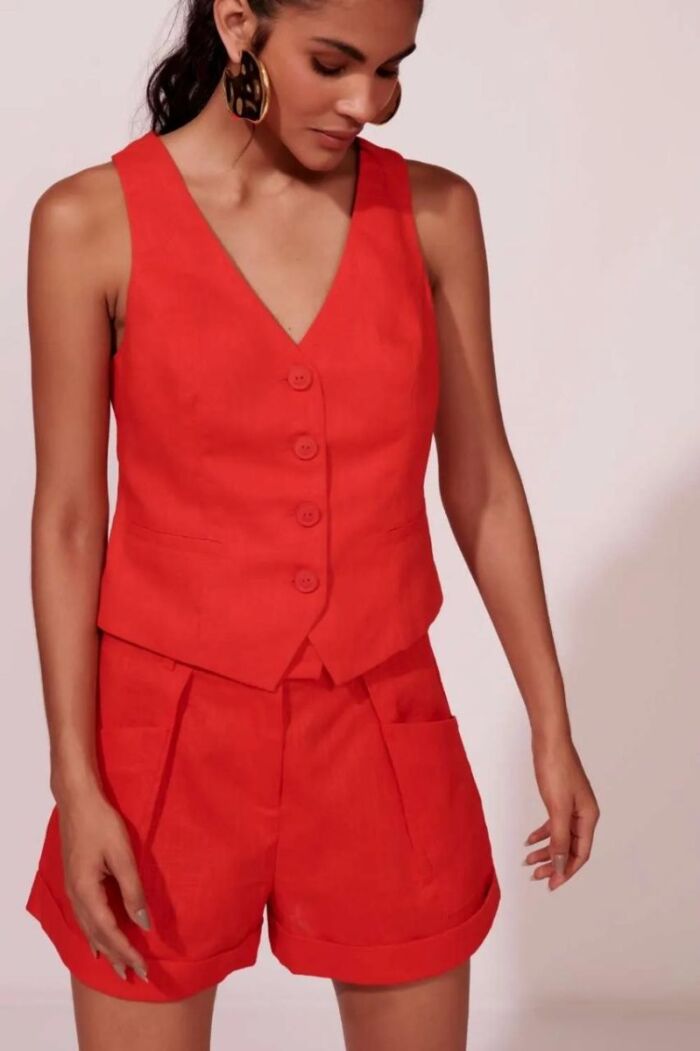 Imagem de Shorts Camelia Vermelho Tomato Le Blog